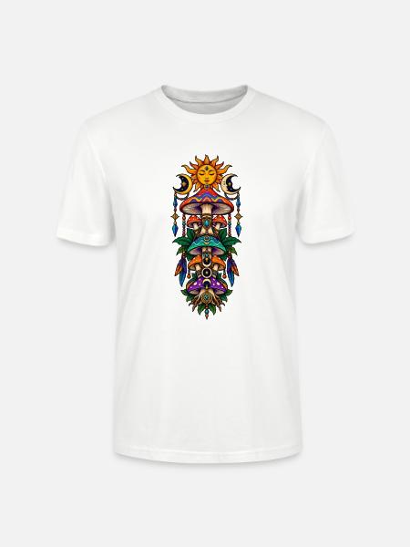 Sonnenmond Pilzturm Farbzauber - Stanley/Stella Unisex Bio-T-Shirt CRAFTER - Weiß