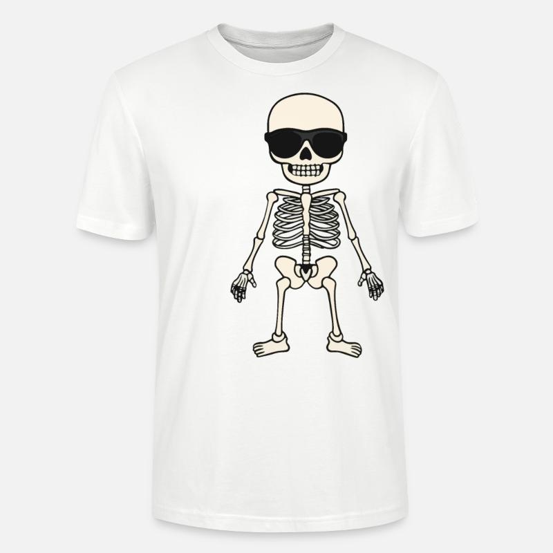 Skeleton Comic Halloween Cool - Stanley/Stella CRAFTER Unisex Organic T-Shirt - white