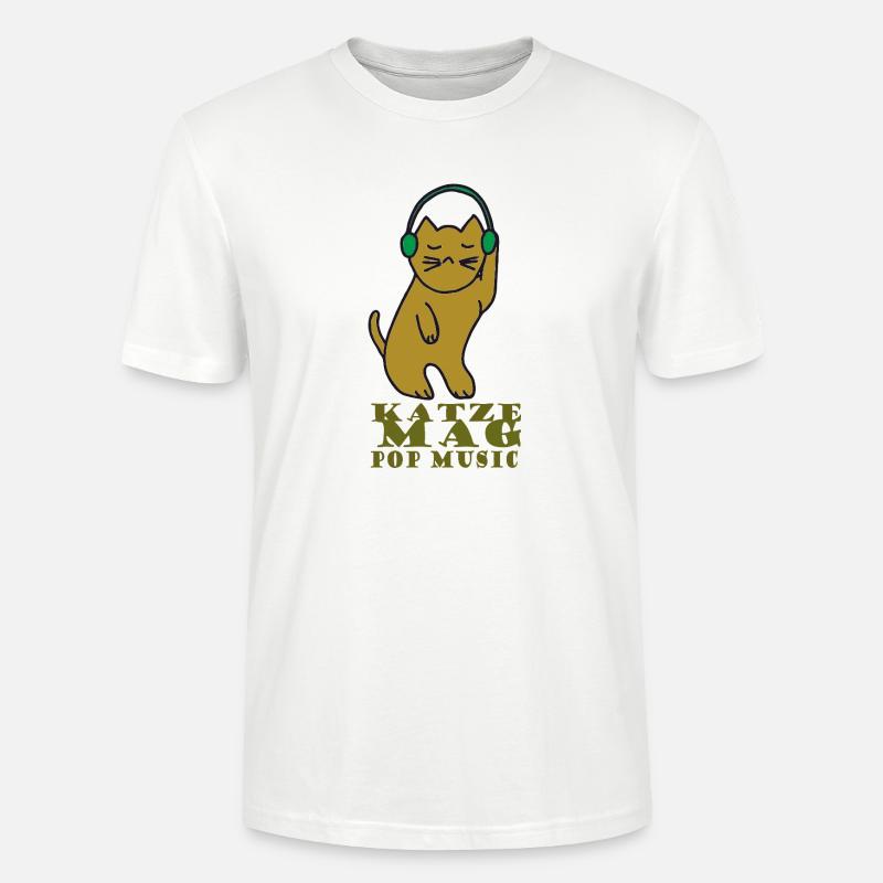 Le chat aime la pop - T-shirt bio CRAFTER Stanley Stella Unisexe - blanc