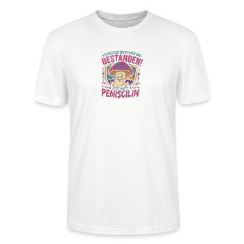 Réussi : Conception de champignons à l’examen de puberté - T-shirt bio CRAFTER Stanley Stella Unisexe - blanc - Devant - Alina (178cm) & Michal (187cm)