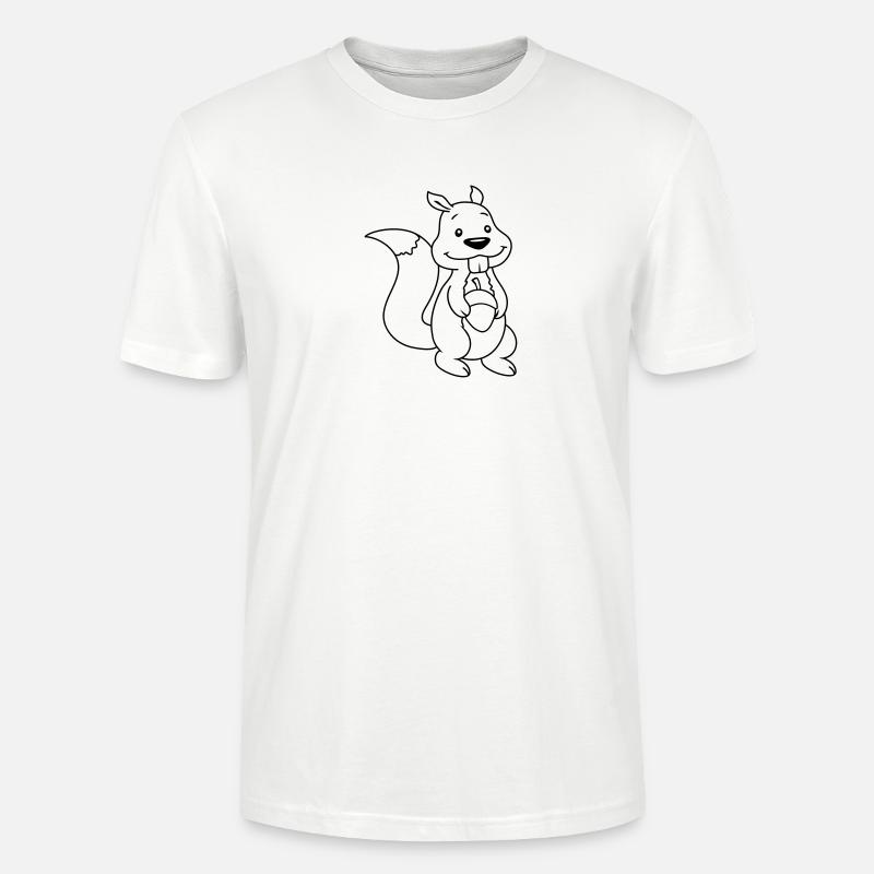 Nuss Comic Eichhörnchen - Stanley/Stella Unisex Bio-T-Shirt CRAFTER - Weiß