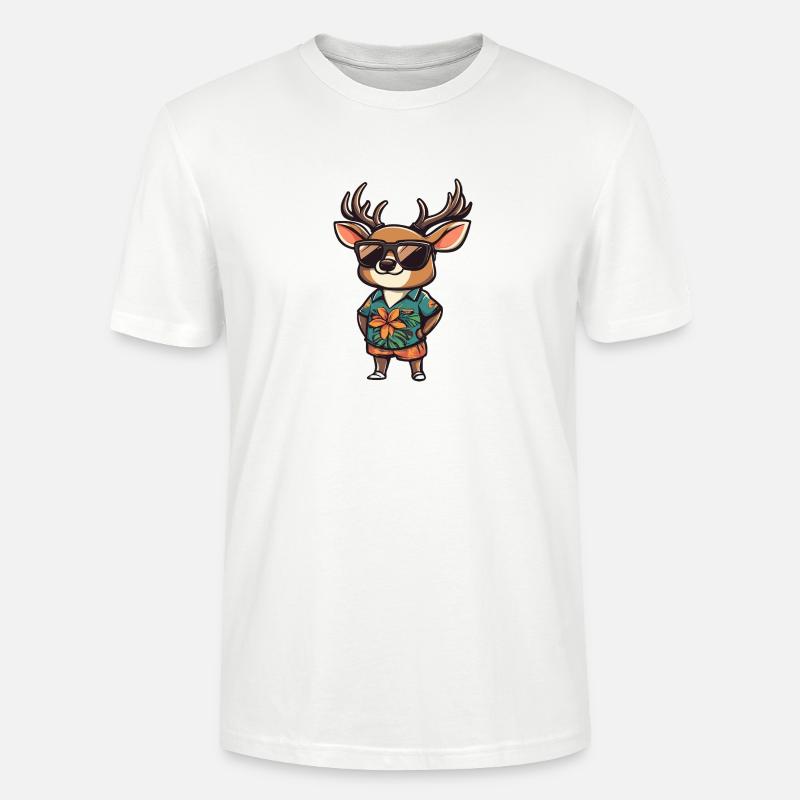 Hirsch Comic Urlaub - Stanley/Stella Unisex Bio-T-Shirt CRAFTER - Weiß