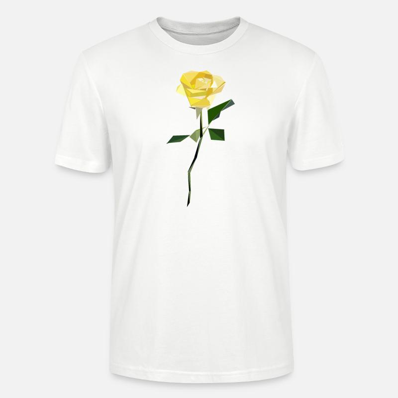 Rose Abstrakt Gelb - Stanley/Stella Unisex Bio-T-Shirt CRAFTER - Weiß