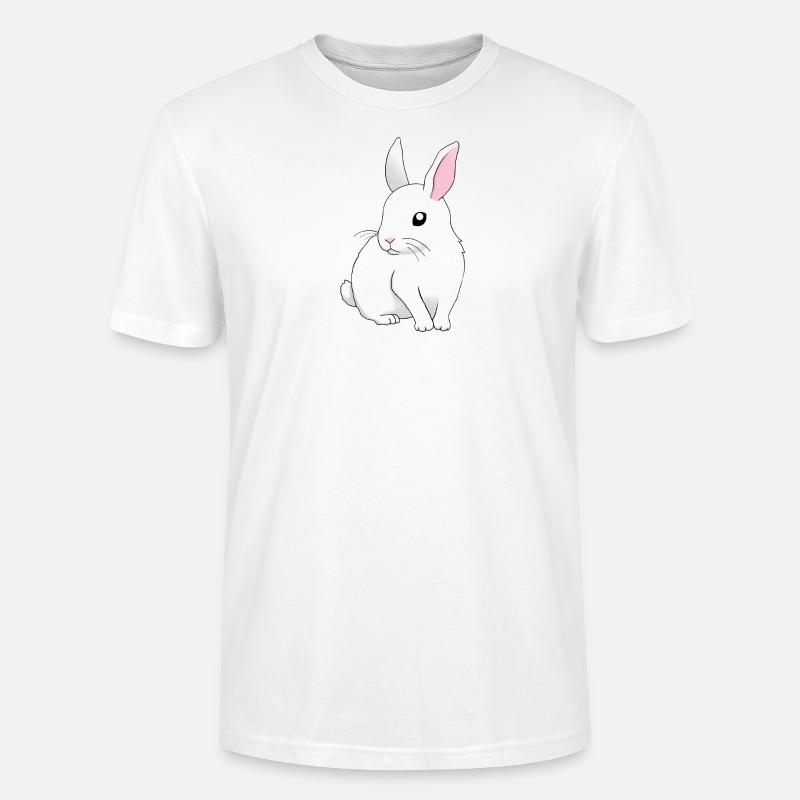 weißer Hase sitzend - Stanley/Stella Unisex Bio-T-Shirt CRAFTER - Weiß