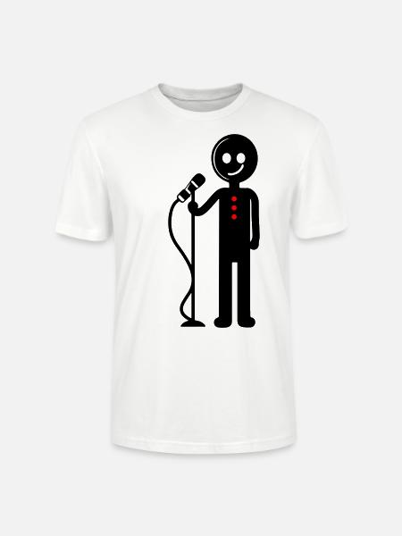 Entertainer Singer with Microphone - Stanley/Stella CRAFTER Unisex Organic T-Shirt - white