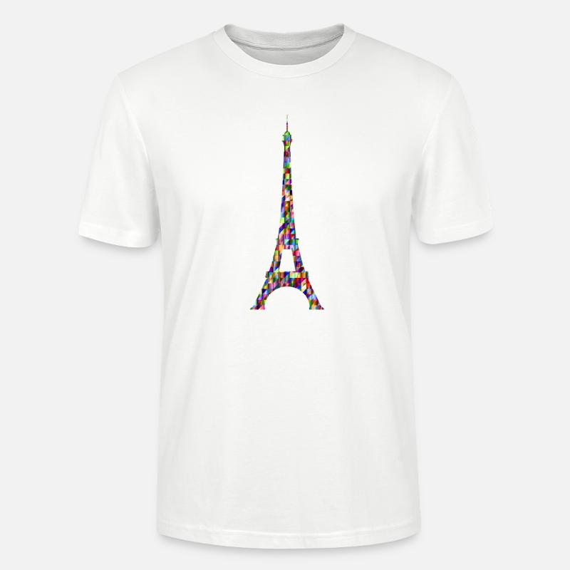 Eiffelturm Regenbogen - Stanley/Stella Unisex Bio-T-Shirt CRAFTER - Weiß