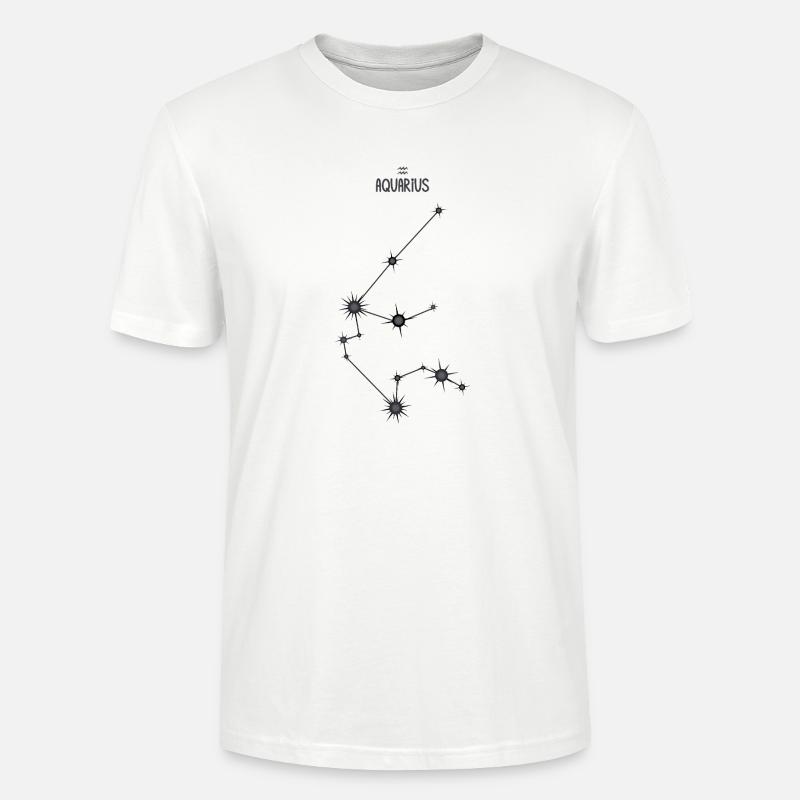 Wassermann Sternzeichen Sternbild Schwarz & Grau - Stanley/Stella Unisex Bio-T-Shirt CRAFTER - Weiß
