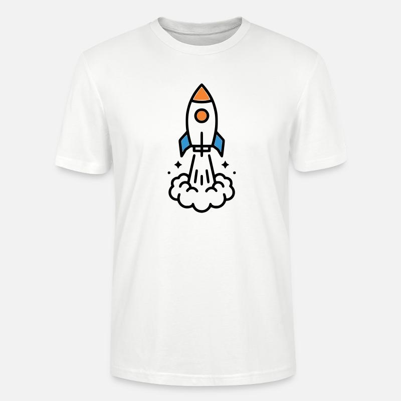 Comic spatial Rocket Launch - T-shirt bio CRAFTER Stanley Stella Unisexe - blanc