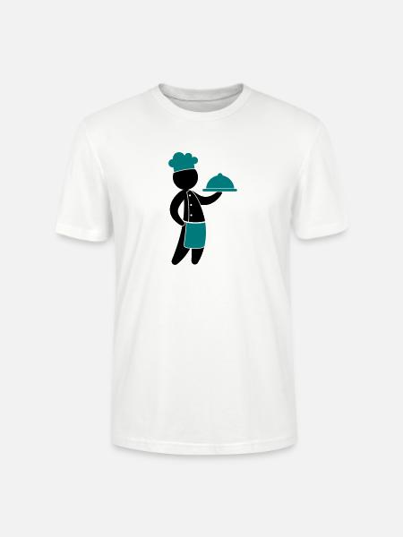 A gourmet chef serves guests - Stanley/Stella CRAFTER Unisex Organic T-Shirt - white