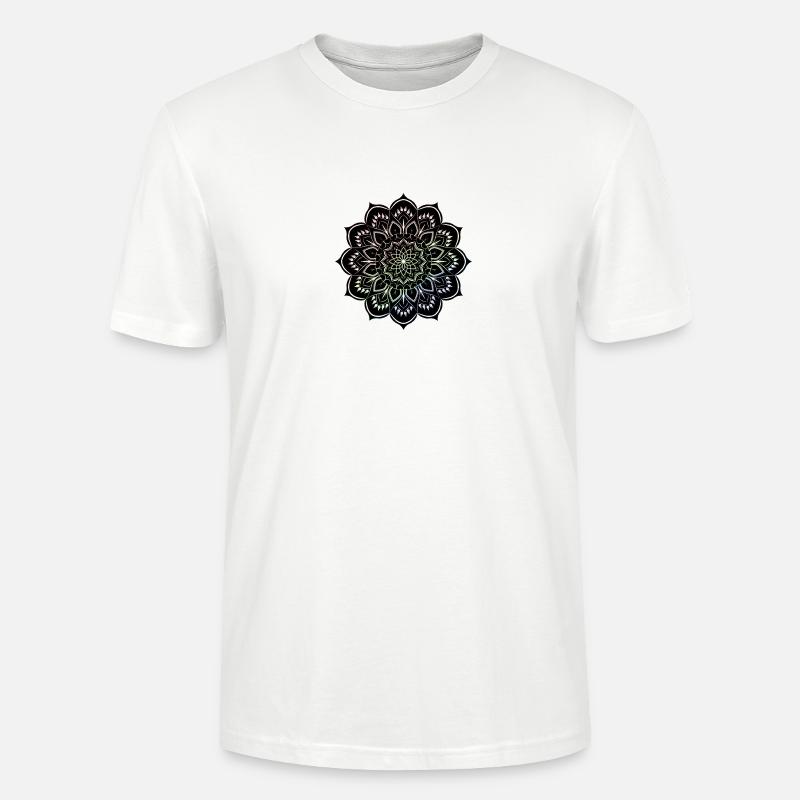 Mandala. Bunt. Regenbogenfarben. - Stanley/Stella Unisex Bio-T-Shirt CRAFTER - Weiß