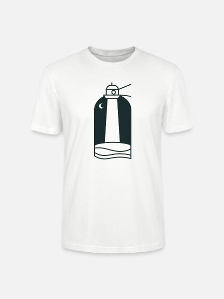 Nachtleuchtturm mit Mondsichel - Stanley/Stella Unisex Bio-T-Shirt CRAFTER - Weiß