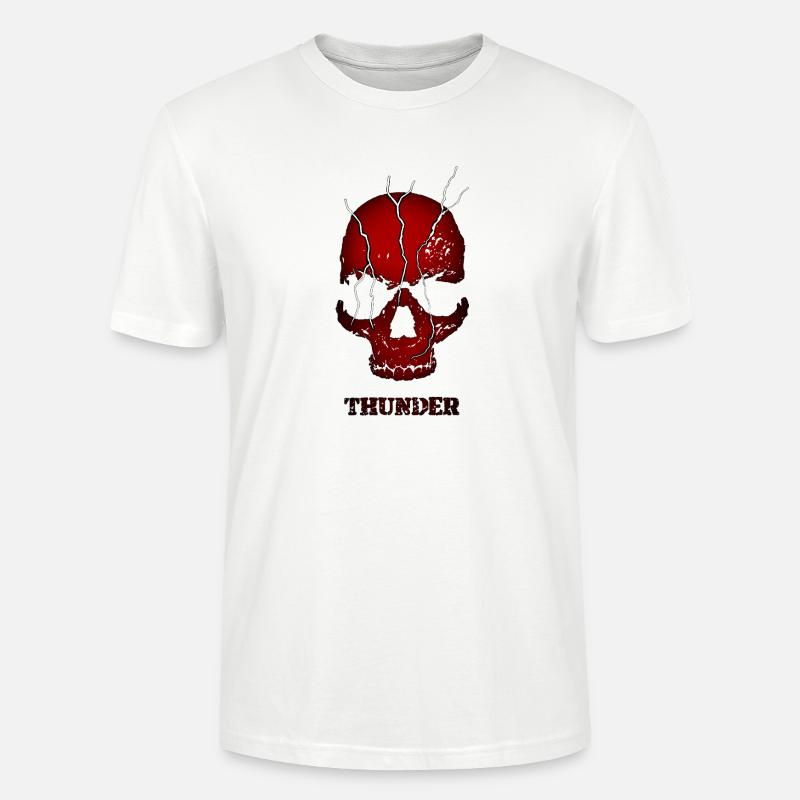 Exploding Thunder Skull - Stanley/Stella CRAFTER Unisex Organic T-Shirt - white