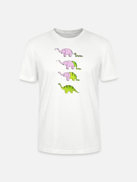 éléphant serpent dinosaure - T-shirt bio CRAFTER Stanley Stella Unisexe - blanc