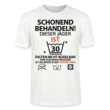 30 Jäger Geburtstag Geburtstagsgeschenk lustige - Stanley/Stella Unisex Bio-T-Shirt CRAFTER - Weiß - Vorne - Alina (178cm) & Michal (187cm)