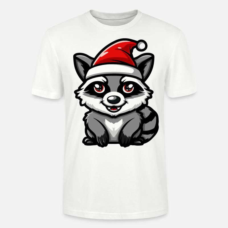 Noël du raton laveur - T-shirt bio CRAFTER Stanley Stella Unisexe - blanc