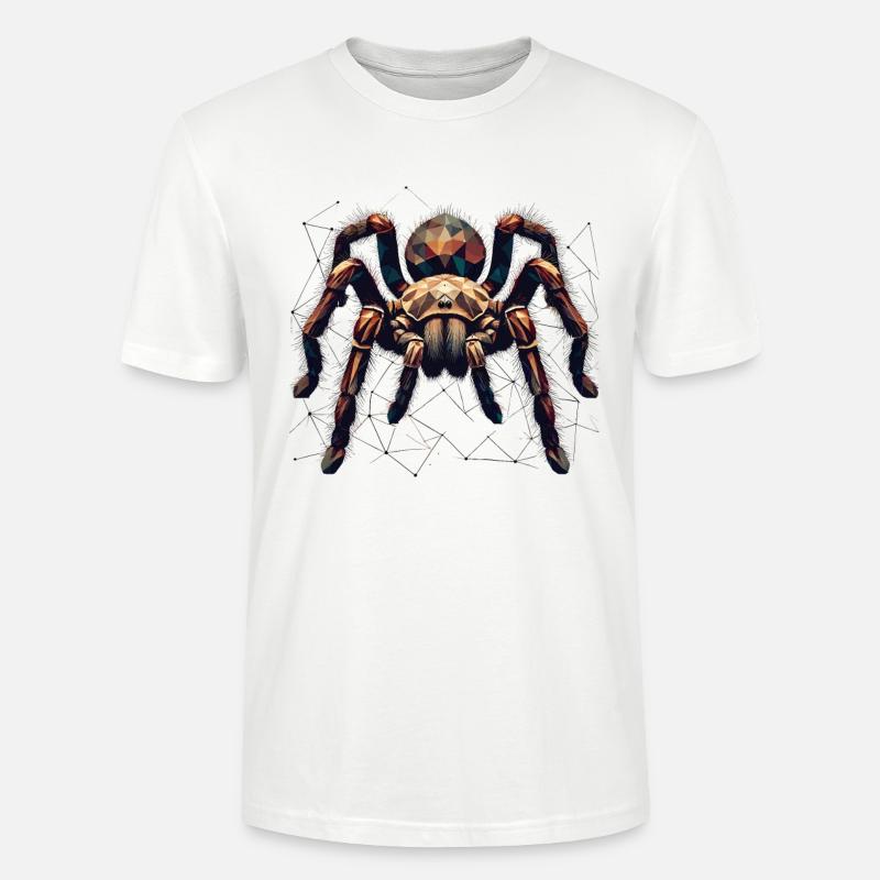 Tarantel große Spinne Polygon Kunst - Stanley/Stella Unisex Bio-T-Shirt CRAFTER - Weiß