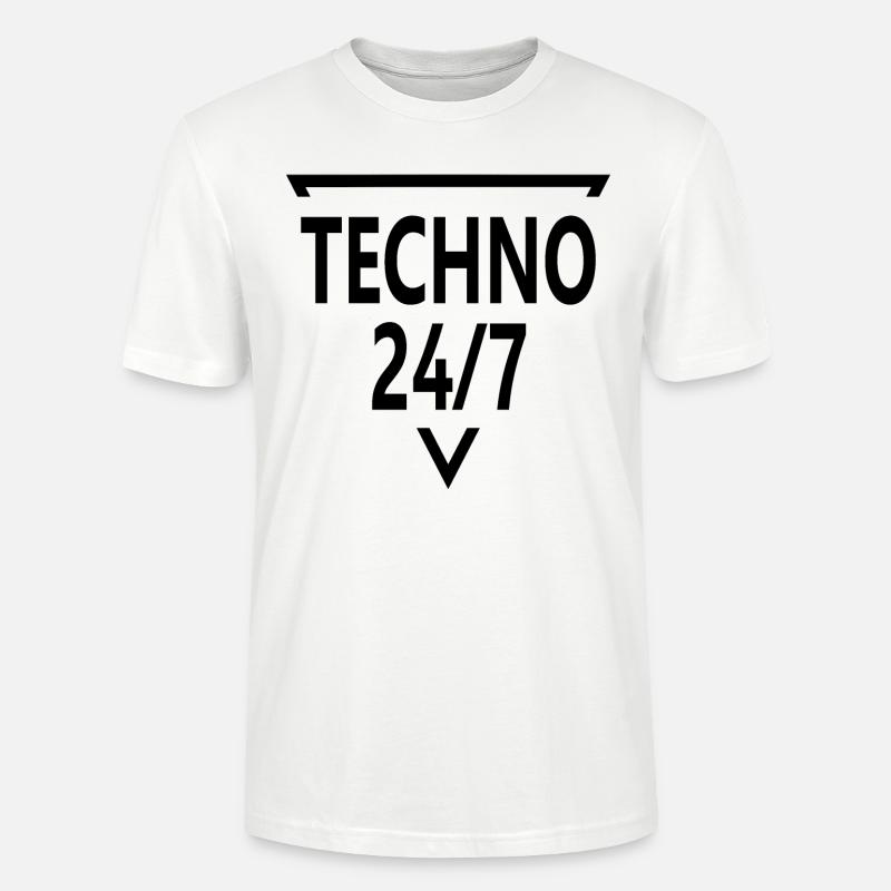 Techno - musique techno - T-shirt bio CRAFTER Stanley Stella Unisexe - blanc
