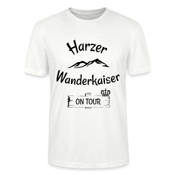 Harzer Wanderkaiser on Tour Wandern Harz Geschenk - Stanley/Stella Unisex Bio-T-Shirt CRAFTER - Weiß - Vorne - Alina (178cm) & Michal (187cm)