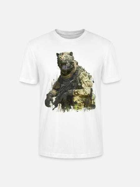 Leopard - Soldat - Stanley/Stella Unisex Bio-T-Shirt CRAFTER - Weiß