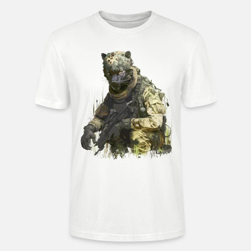 Leopard - Soldat - Stanley/Stella Unisex Bio-T-Shirt CRAFTER - Weiß