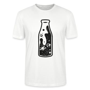 Milky Way in the milk bottle - Design - Stanley/Stella CRAFTER Unisex Organic T-Shirt - white - Front - Alina (178cm) & Michal (187cm)