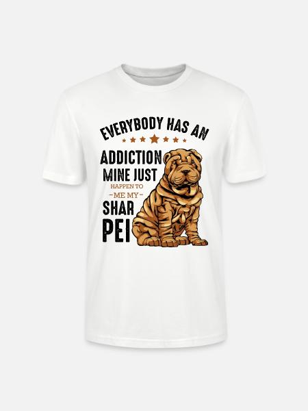 Bouledogue avec étoiles et texte Shar Pei - T-shirt bio CRAFTER Stanley Stella Unisexe - blanc