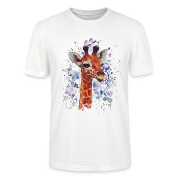 Giraffe - Giraffen Baby - Cooler Giraffe - Stanley/Stella Unisex Bio-T-Shirt CRAFTER - Weiß - Vorne - Alina (178cm) & Michal (187cm)
