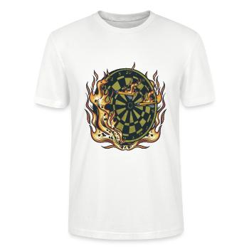 Dartboard Flammen Darts - Stanley/Stella Unisex Bio-T-Shirt CRAFTER - Weiß - Vorne - Alina (178cm) & Michal (187cm)