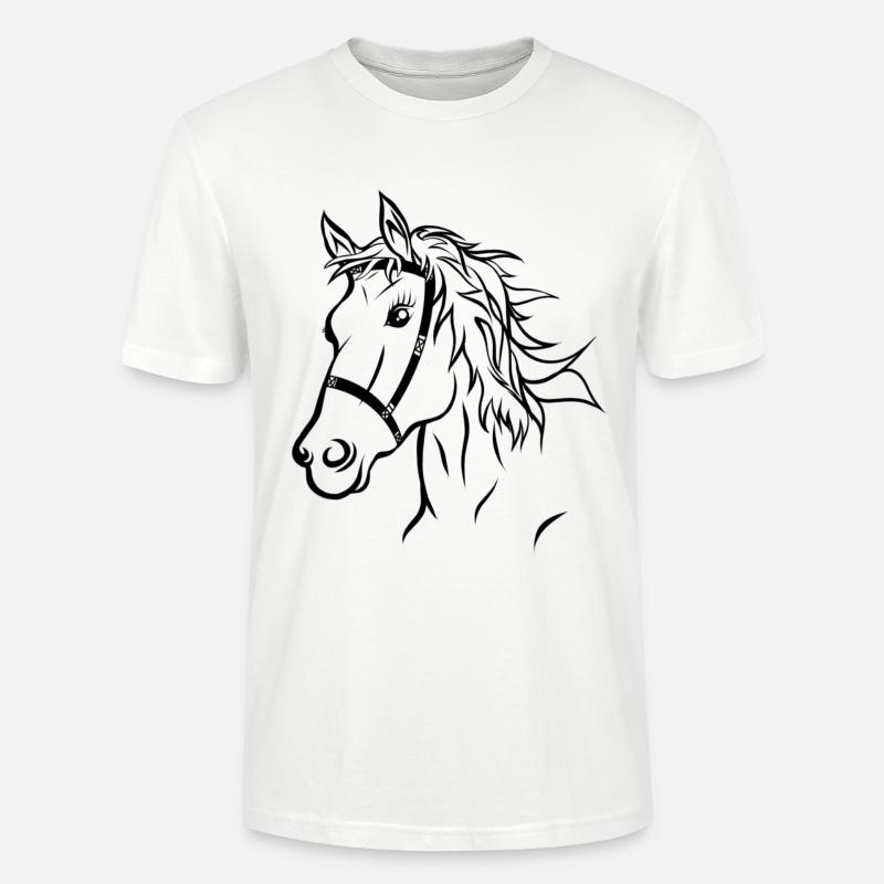Pferdekopf Pferd Reiten Geschenk - Stanley/Stella Unisex Bio-T-Shirt CRAFTER - Weiß