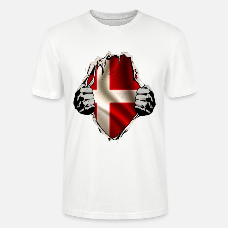 Dänemark unterm Shirt - Stanley/Stella Unisex Bio-T-Shirt CRAFTER - Weiß