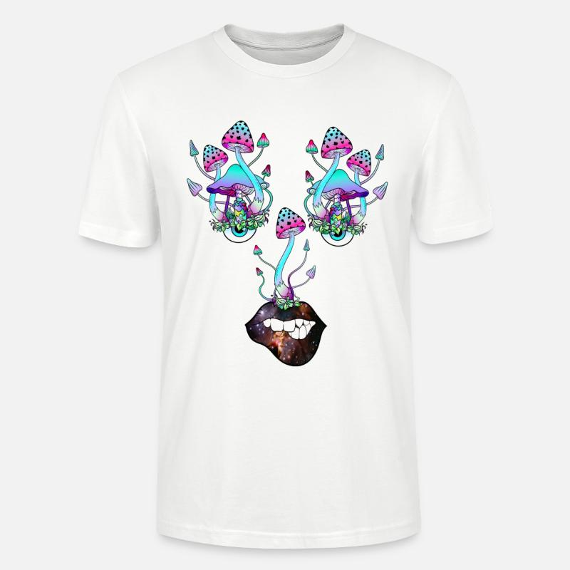Magic Mushrooms Pilz Gesicht - Stanley/Stella Unisex Bio-T-Shirt CRAFTER - Weiß