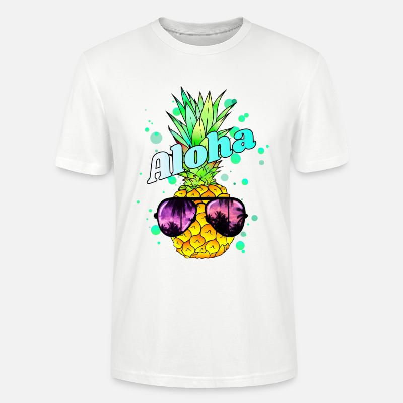 coole Ananas Aloha - Stanley/Stella Unisex Bio-T-Shirt CRAFTER - Weiß