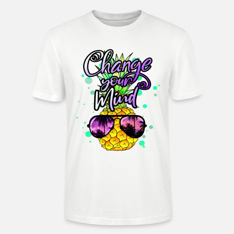 coole Ananas Change your Mind - Stanley/Stella Unisex Bio-T-Shirt CRAFTER - Weiß