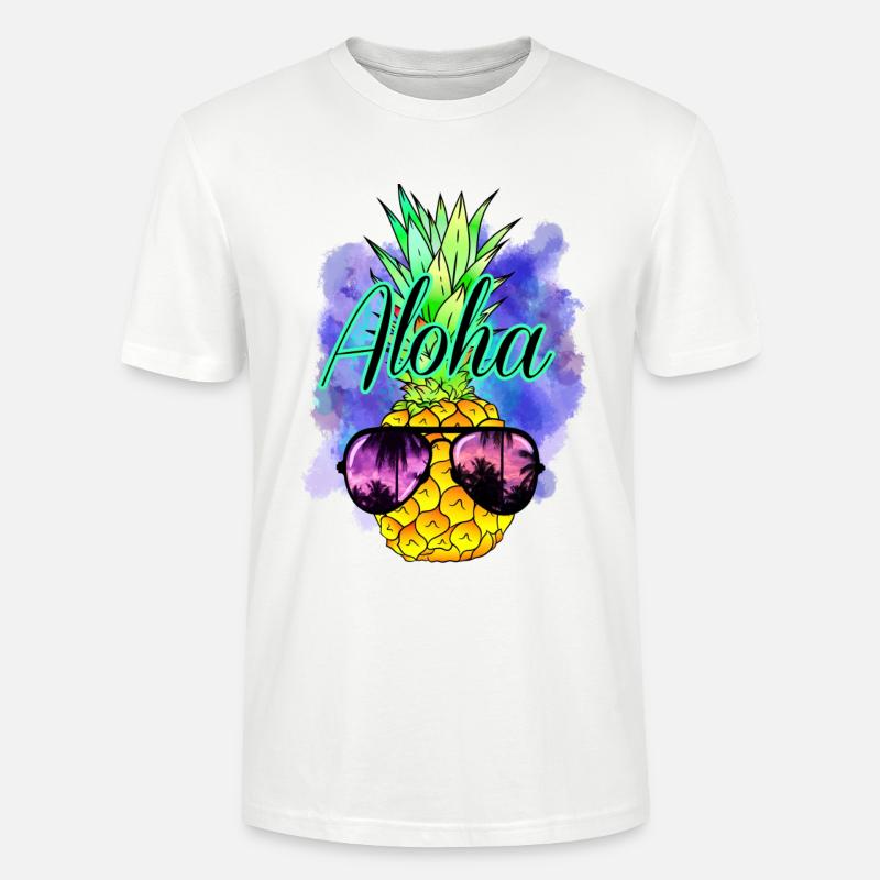 Aloha Ananas - Stanley/Stella Unisex Bio-T-Shirt CRAFTER - Weiß