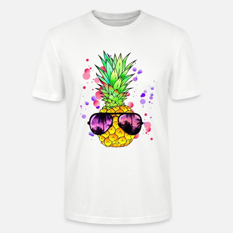 Bunte Ananas Kunst - Stanley/Stella Unisex Bio-T-Shirt CRAFTER - Weiß