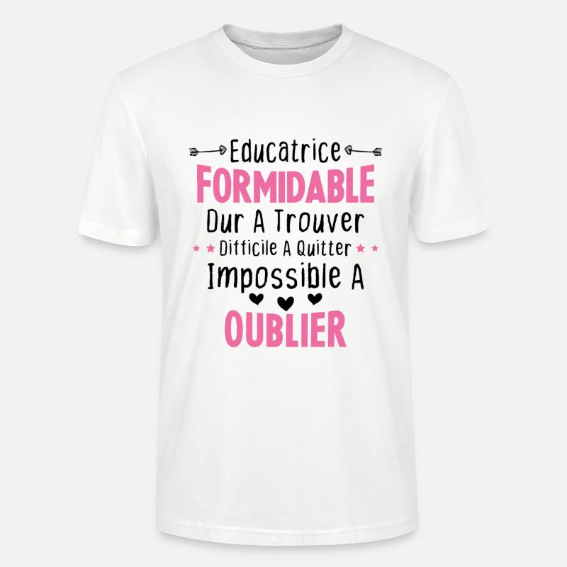 Éducatrice formidable cadeau Éducatrice d'école - T-shirt bio CRAFTER Stanley Stella Unisexe - blanc
