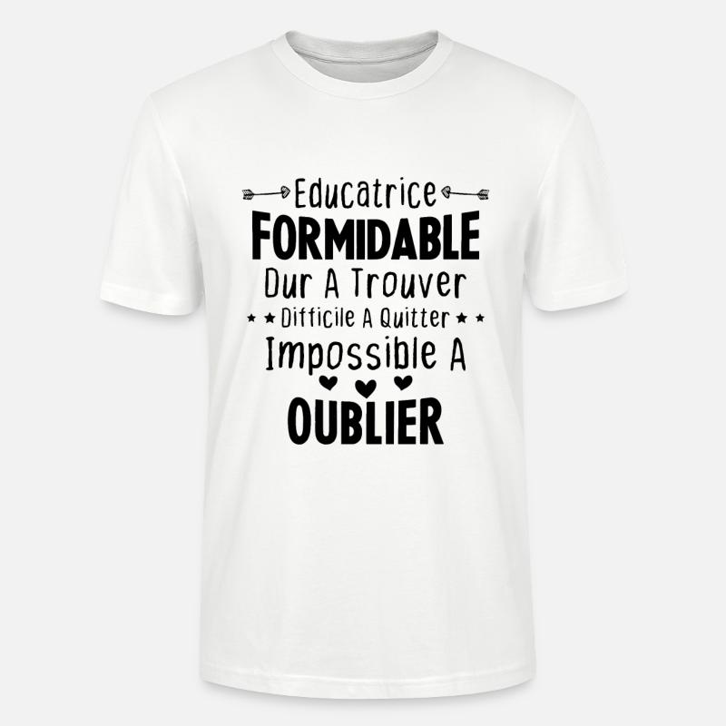 Éducatrice formidable cadeau Éducatrice d'école - T-shirt bio CRAFTER Stanley Stella Unisexe - blanc