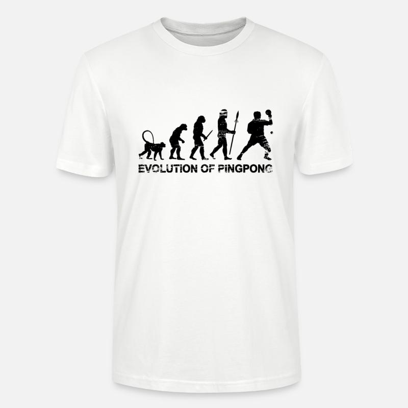 Évolution du pingpong - T-shirt bio CRAFTER Stanley Stella Unisexe - blanc