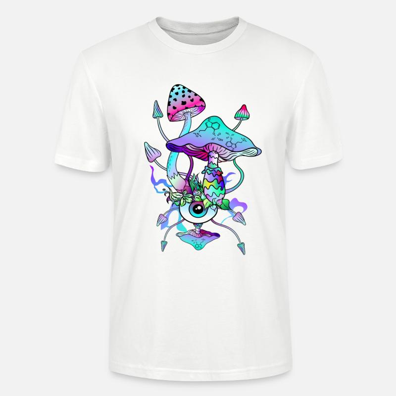 Psytrance Psychedelische Pilze - Stanley/Stella Unisex Bio-T-Shirt CRAFTER - Weiß