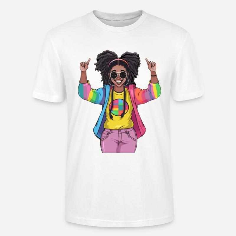 Conception colorée de l’amitié arc-en-ciel - T-shirt bio CRAFTER Stanley Stella Unisexe - blanc