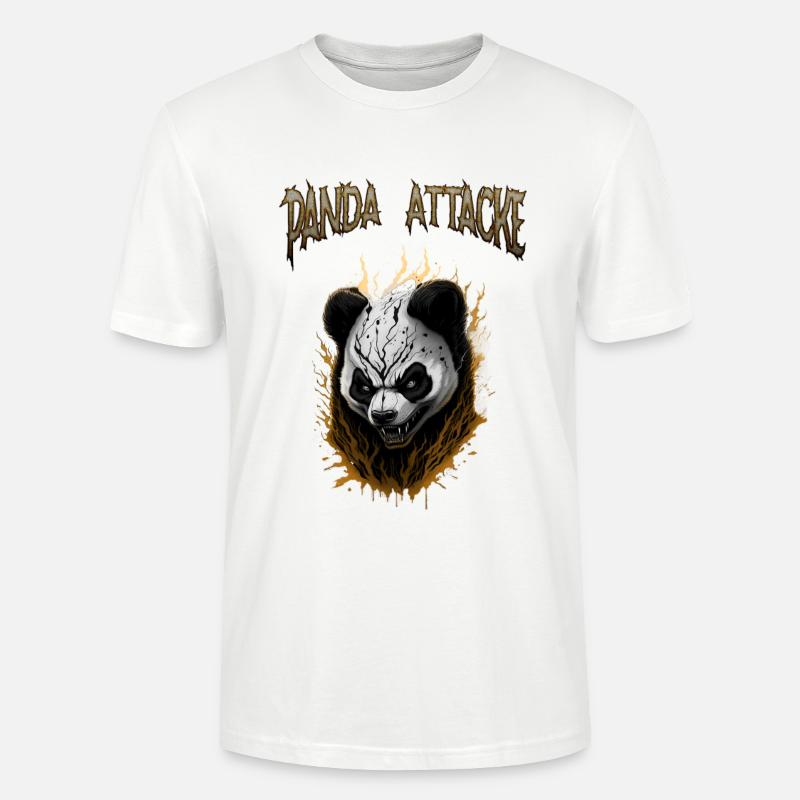 Conception de l’attaquant Dark Panda - T-shirt bio CRAFTER Stanley Stella Unisexe - blanc