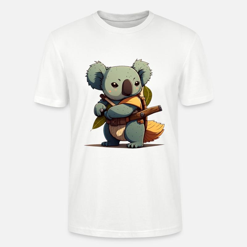 Koala als Samurai - Stanley/Stella Unisex Bio-T-Shirt CRAFTER - Weiß