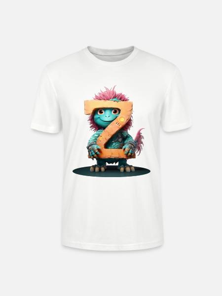 Exotic Chicken with Letter Z - Stanley/Stella CRAFTER Unisex Organic T-Shirt - white