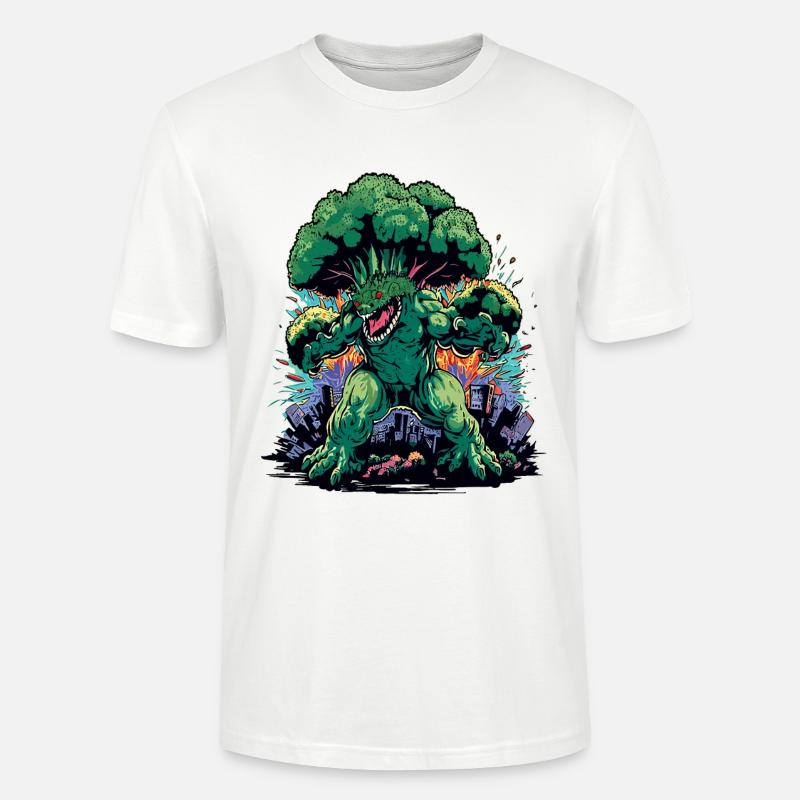 Brokkozilla monstre géant de brocoli - T-shirt bio CRAFTER Stanley Stella Unisexe - blanc