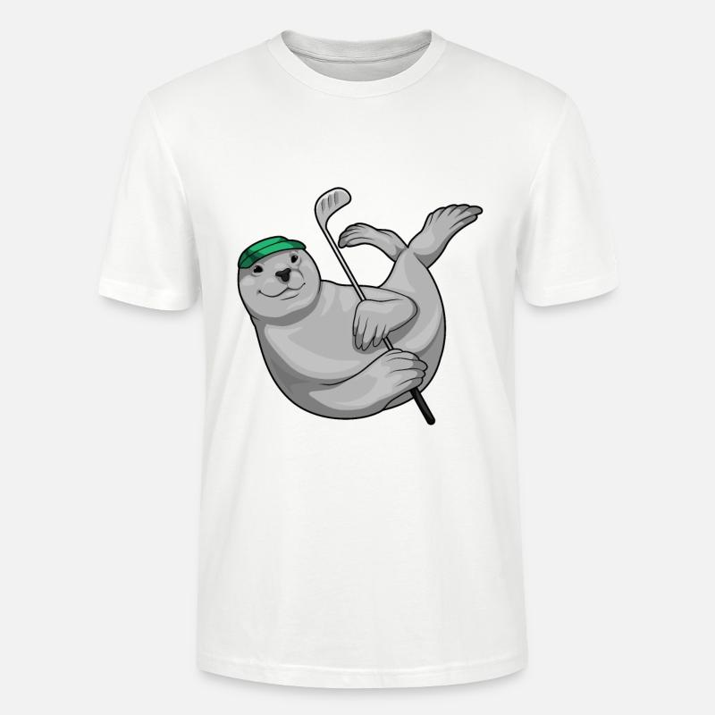 Seehund Golf Golfschläger - Stanley/Stella Unisex Bio-T-Shirt CRAFTER - Weiß