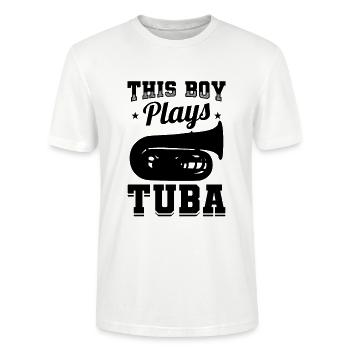Kleiner Tubaspieler - Stanley/Stella Unisex Bio-T-Shirt CRAFTER - Weiß - Vorne - Alina (178cm) & Michal (187cm)