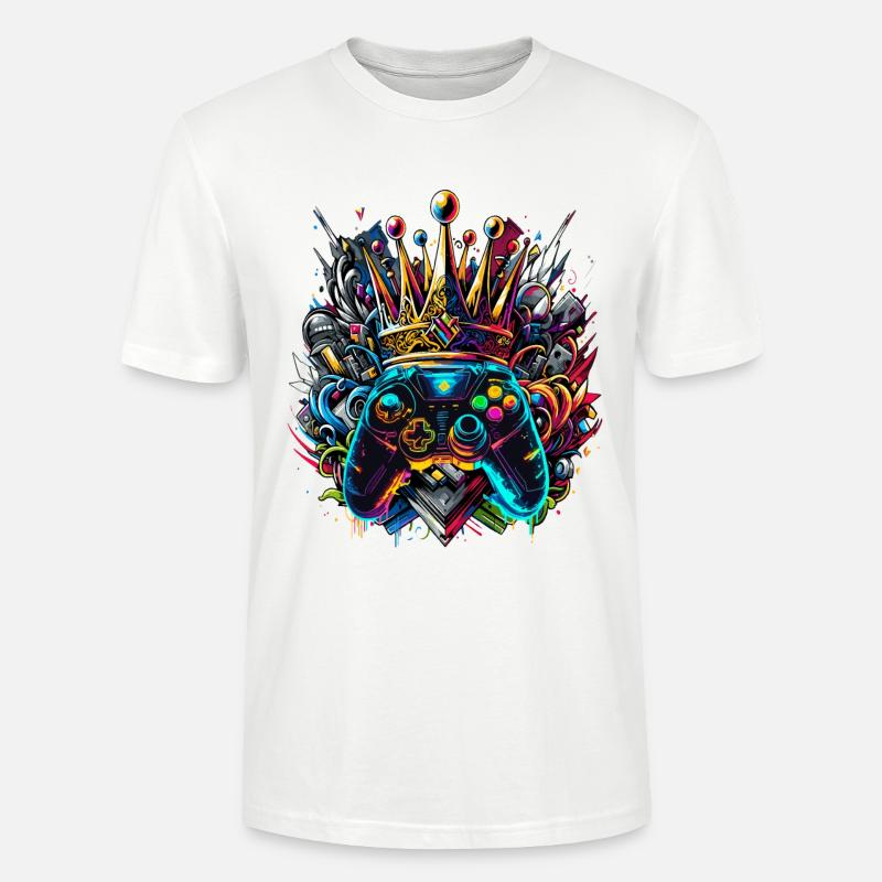 Königlicher Graffiti Gaming Controller - Stanley/Stella Unisex Bio-T-Shirt CRAFTER - Weiß