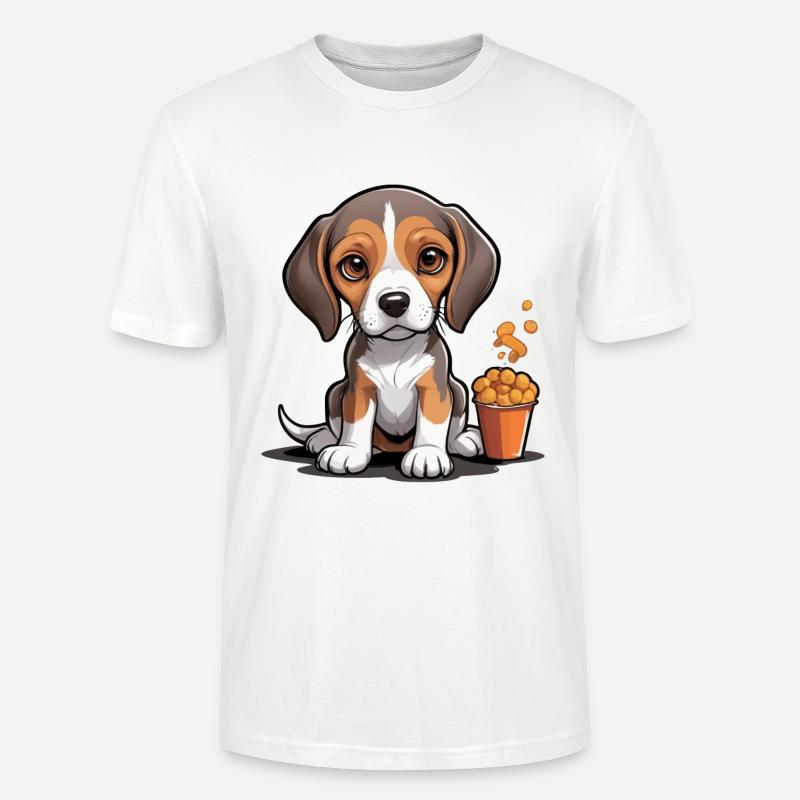 Beagle Snack Time - Stanley/Stella Unisex Bio-T-Shirt CRAFTER - Weiß