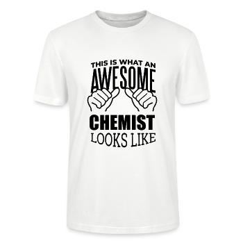 chimiste - T-shirt bio CRAFTER Stanley Stella Unisexe - blanc - Devant - Alina (178cm) & Michal (187cm)