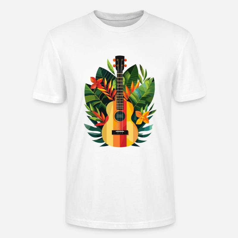 Look de bande dessinée de ukulélé - T-shirt bio CRAFTER Stanley Stella Unisexe - blanc